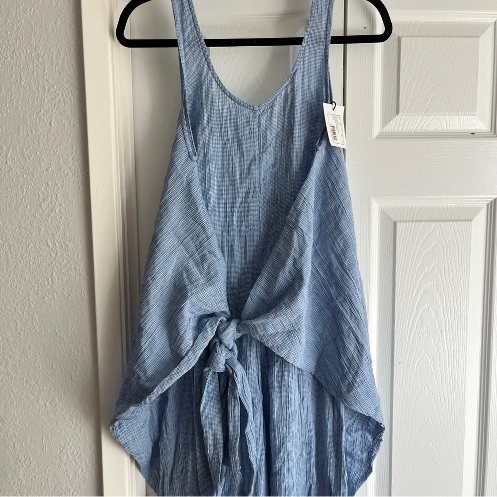 NWT HATCH Maternity The Wrap Around Jumpsuit Blue Gingham Size 2